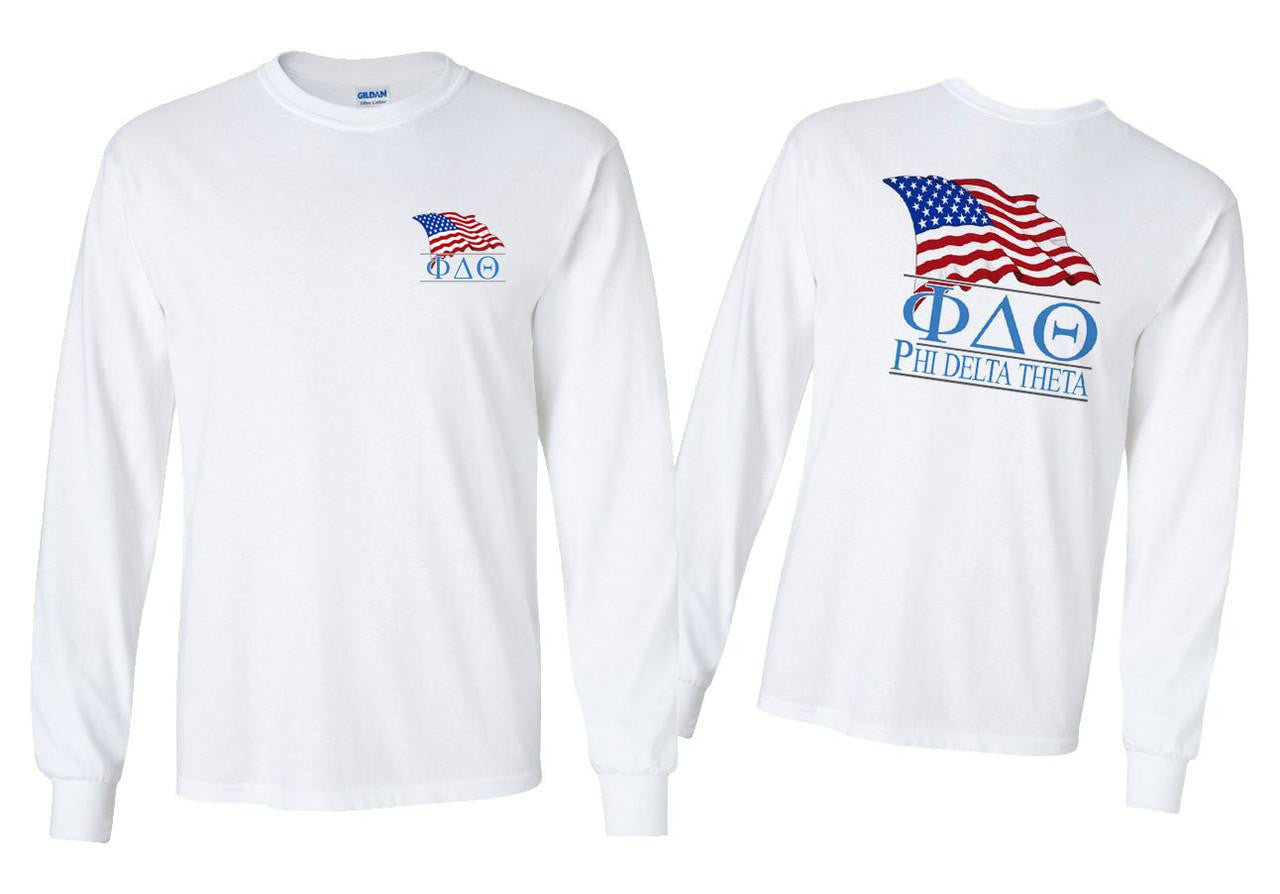 Greekgear Phi Delta Theta Patriot Long Sleeve T Shirts Phi Delta Theta Patriot Long Sleeve T-Shirts