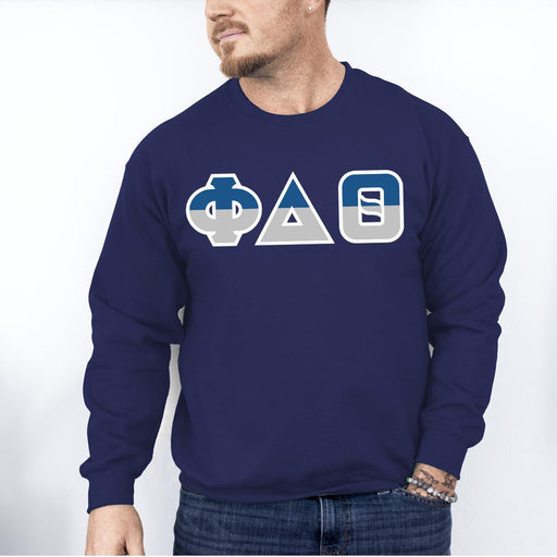 Phi Delta Theta Phi Delta Theta Two Toned Greek Lettered Crewneck Sweatshirts