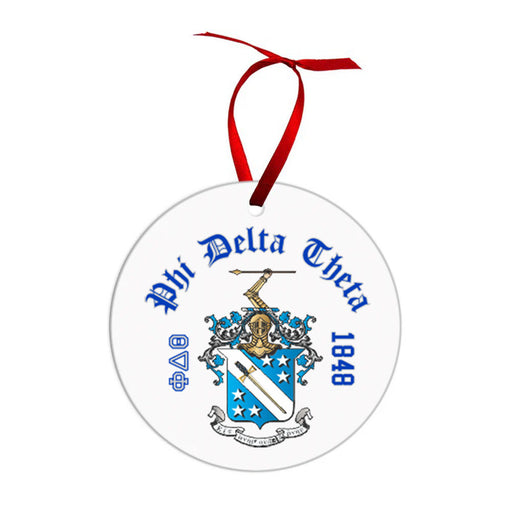 Phi Delta Theta Phi Delta Theta Crest & Year Circle Ornaments