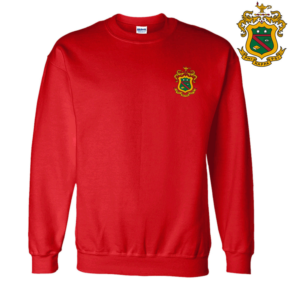 Discount Phi Kappa Psi World Famous Crest Shield Crewneck Sweatshirt Best Value DISCOUNT-Phi Kappa Psi World Famous Crest - Shield Crewneck Sweatshirt - Best Value