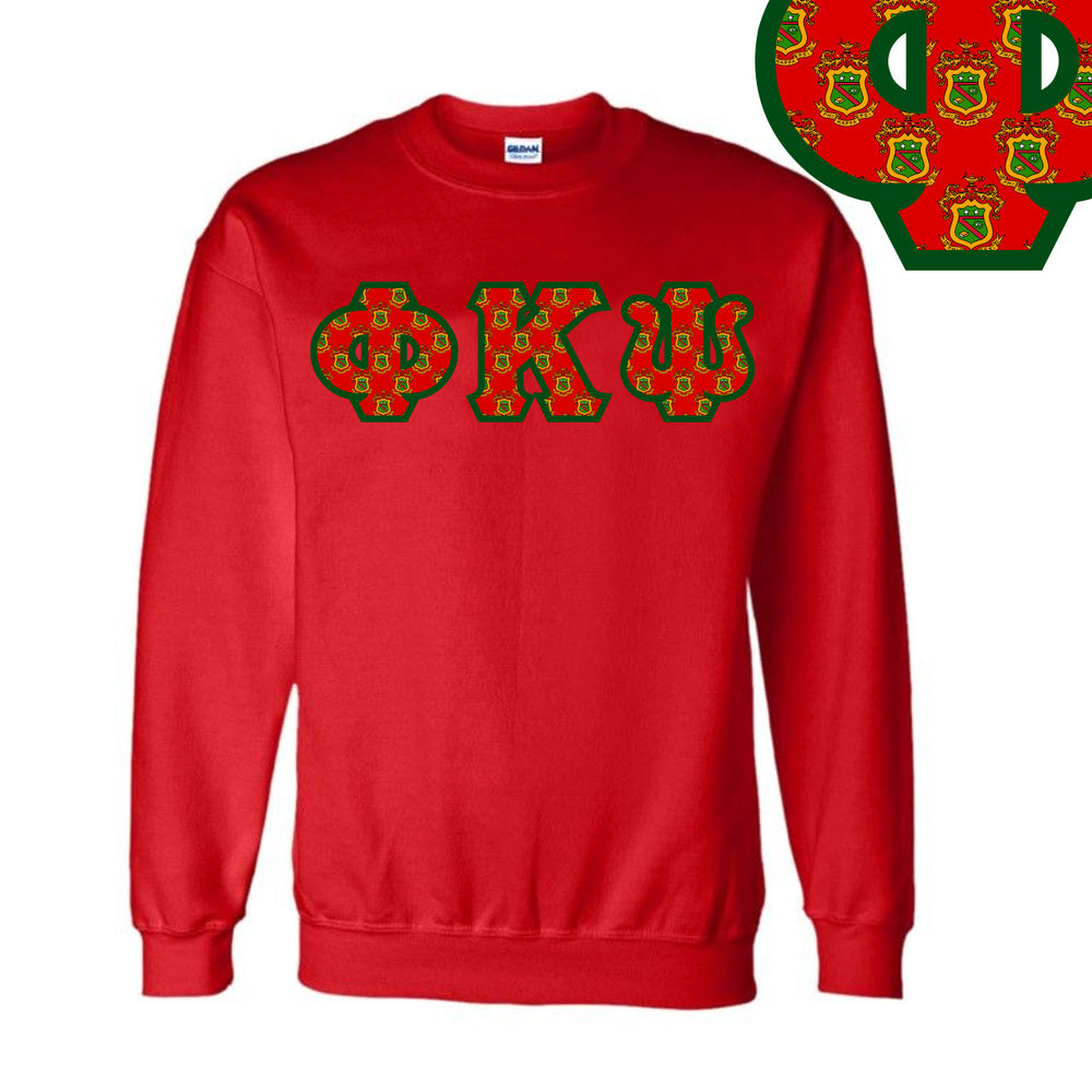 Phi Kappa Psi Fraternity Crest Shield Twill Letter Crewneck Sweatshirt Phi Kappa Psi Fraternity Crest - Shield Twill Letter Crewneck Sweatshirt