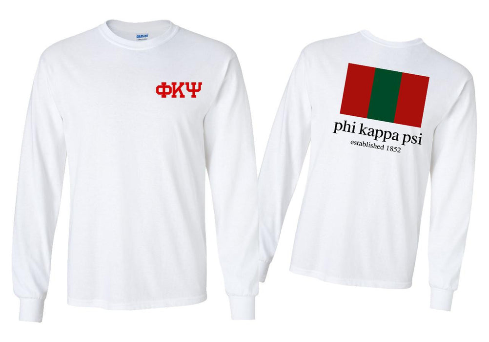 Greekgear Phi Kappa Psi Flag Long Sleeve T Shirt Phi Kappa Psi Flag Long Sleeve T-Shirt