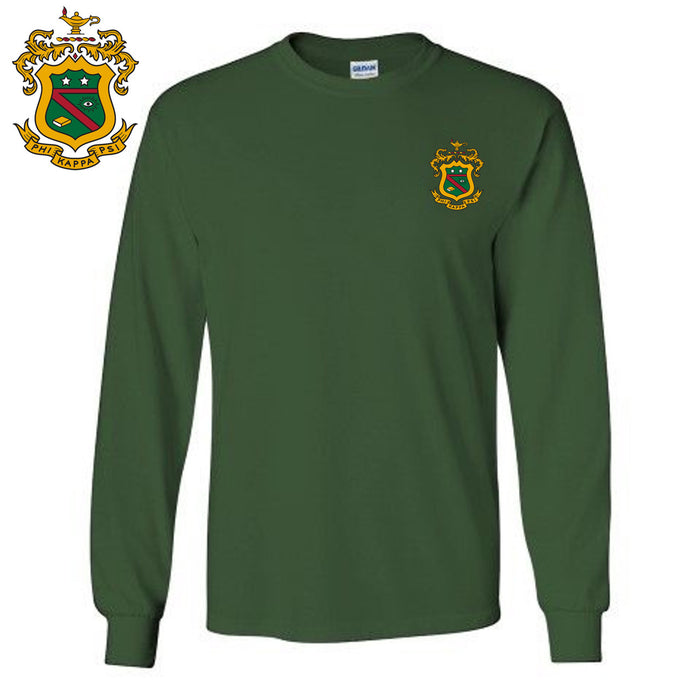 Discount Phi Kappa Psi Fraternity Crest Shield Longsleeve Tee DISCOUNT-Phi Kappa Psi Fraternity Crest - Shield Longsleeve Tee