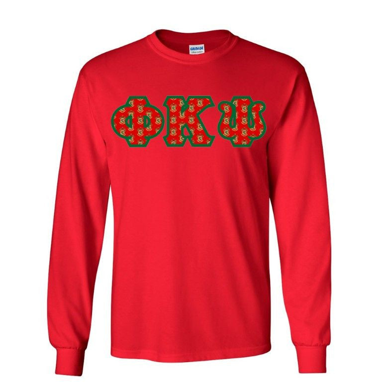 Phi Kappa Psi Fraternity Crest Shield Twill Letter Longsleeve Tee Phi Kappa Psi Fraternity Crest - Shield Twill Letter Longsleeve Tee