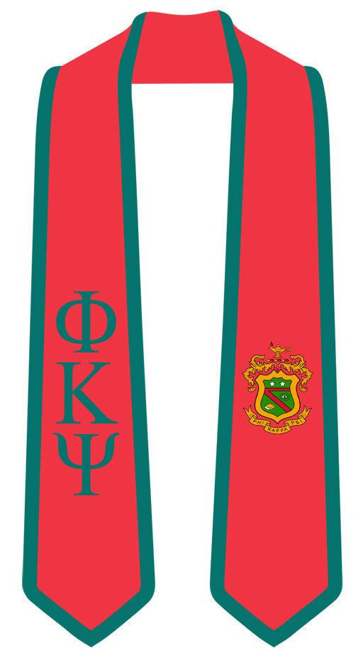 Discount Phi Kappa Psi Greek 2 Tone Lettered Graduation Sash Stole DISCOUNT-Phi Kappa Psi Greek 2 Tone Lettered Graduation Sash Stole