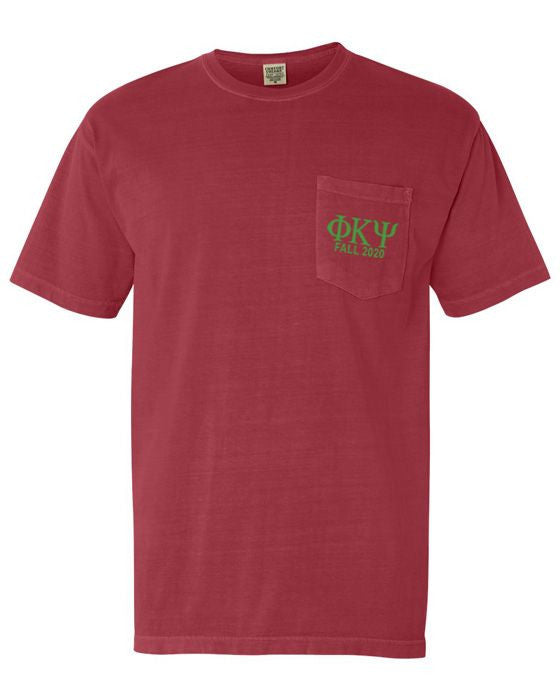 Phi Kappa Psi Greek Letter Comfort Colors Pocket Tee Phi Kappa Psi Greek Letter Comfort Colors Pocket Tee