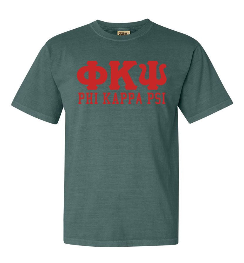 Phi Kappa Psi Greek Custom Comfort Colors Heavyweight T Shirt Phi Kappa Psi Greek Custom Comfort Colors Heavyweight T-Shirt