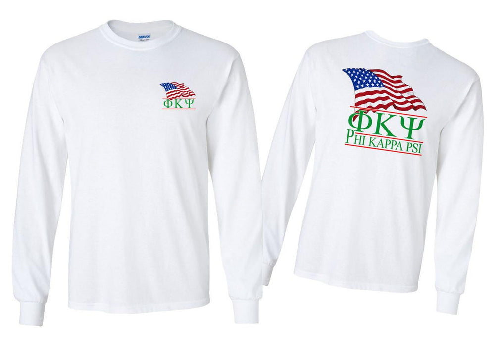 Greekgear Phi Kappa Psi Patriot Long Sleeve T Shirts Phi Kappa Psi Patriot Long Sleeve T-Shirts