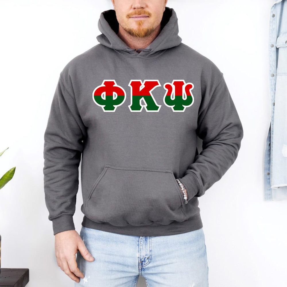 Printify Phi Kappa Psi Two Toned Greek Lettered Hooded Sweatshirts Phi Kappa Psi Two Toned Greek Lettered Hooded Sweatshirts