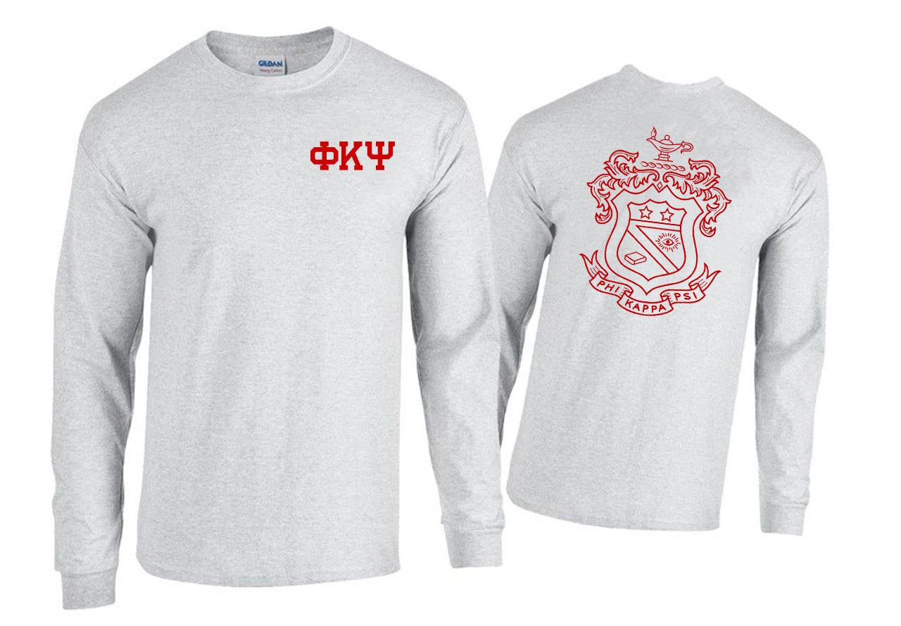 Printify Phi Kappa Psi World Famous Crest Long Sleeve T Shirt Phi Kappa Psi World Famous Crest Long Sleeve T-Shirt