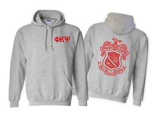 Printify Phi Kappa Psi World Famous Crest Shield Hooded Sweatshirts Phi Kappa Psi World Famous Crest - Shield Hooded Sweatshirts