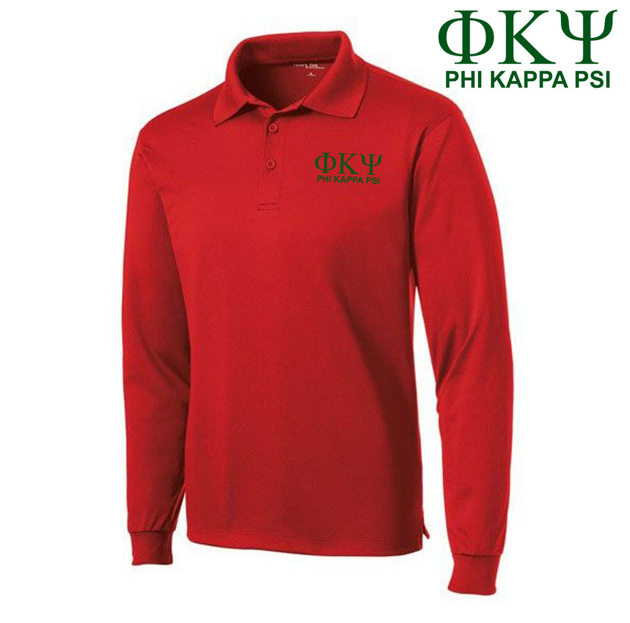 Phi Kappa Psi World Famous Long Sleeve Dry Fit Polo Phi Kappa Psi-World Famous Long Sleeve Dry Fit Polo