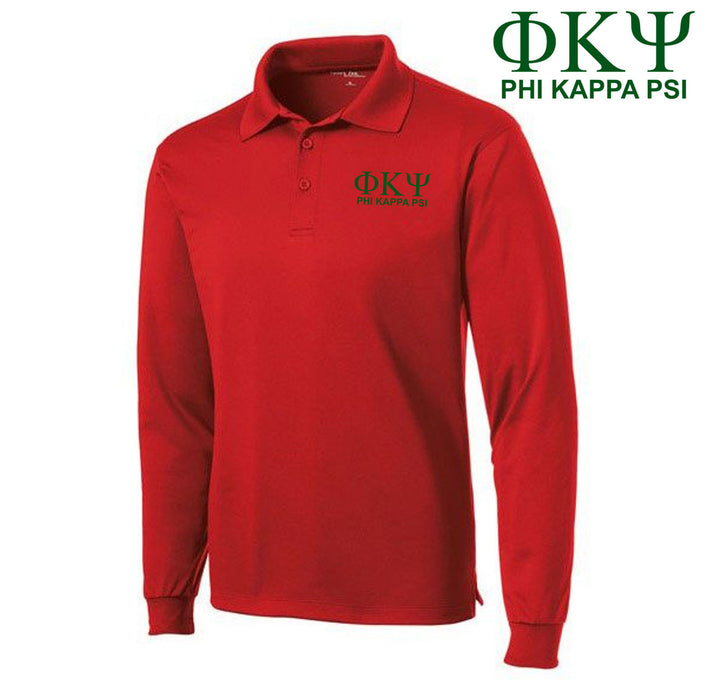 Phi Kappa Psi World Famous Long Sleeve Dry Fit Polo Phi Kappa Psi-World Famous Long Sleeve Dry Fit Polo