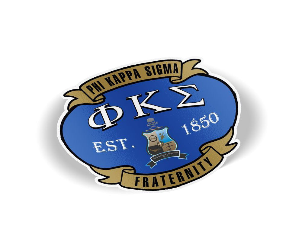 Phi Kappa Sigma Banner Crest Shield Decal Phi Kappa Sigma Banner Crest - Shield Decal