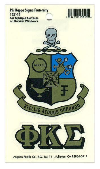 Phi Kappa Sigma Crest Shield Decal Phi Kappa Sigma Crest - Shield Decal