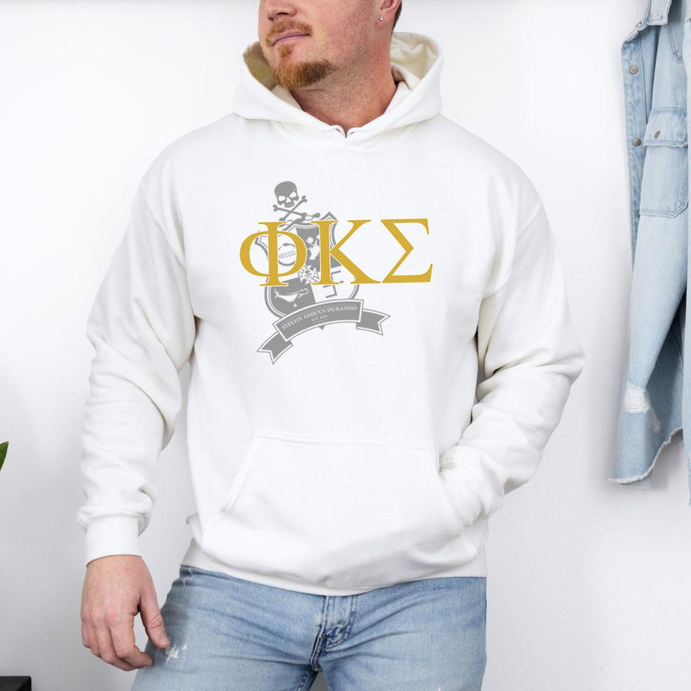 Printify Phi Kappa Sigma Crest World Famous Hooded Sweatshirt Phi Kappa Sigma Crest World Famous Hooded Sweatshirt