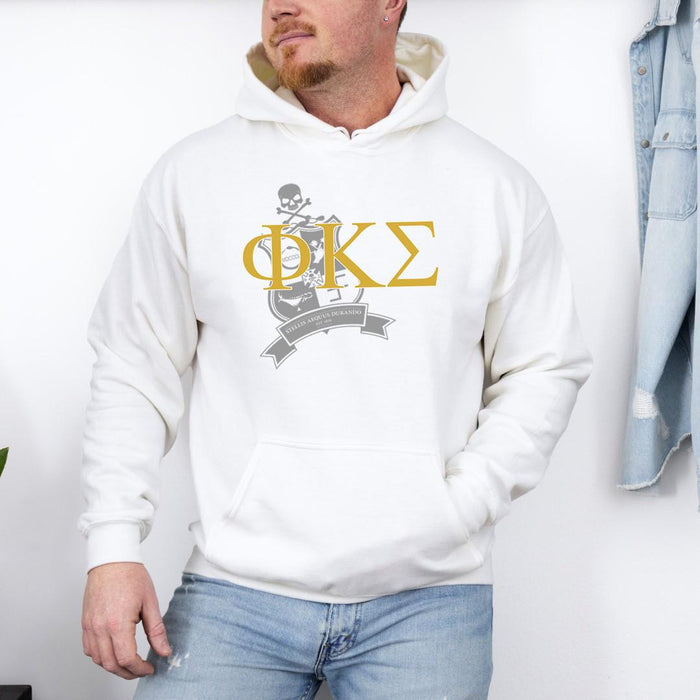 Printify Phi Kappa Sigma Crest World Famous Hooded Sweatshirt Phi Kappa Sigma Crest World Famous Hooded Sweatshirt