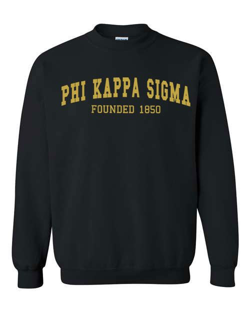 Phi Kappa Sigma Fraternity Founders Crew Sweatshirt Phi Kappa Sigma Fraternity Founders Crew Sweatshirt