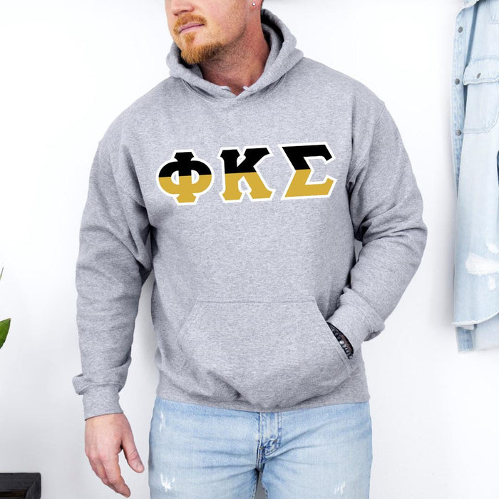 Printify Phi Kappa Sigma Two Toned Greek Lettered Hooded Sweatshirts Phi Kappa Sigma Two Toned Greek Lettered Hooded Sweatshirts