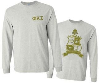 Printify Phi Kappa Sigma World Famous Crest Long Sleeve T Shirt Phi Kappa Sigma World Famous Crest Long Sleeve T-Shirt