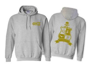 Printify Phi Kappa Sigma World Famous Crest Shield Hooded Sweatshirts Phi Kappa Sigma World Famous Crest - Shield Hooded Sweatshirts