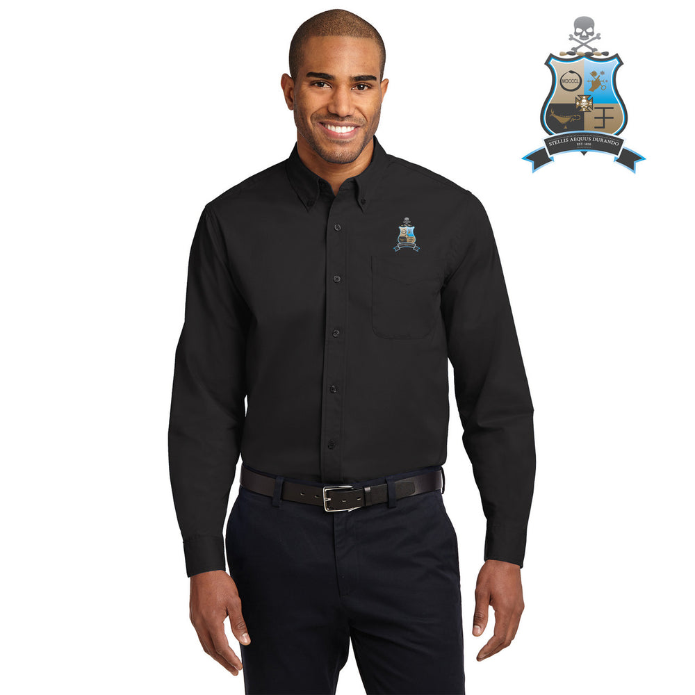 Discount Phi Kappa Sigma Crest Shield Long Sleeve Oxford DISCOUNT-Phi Kappa Sigma Crest - Shield Long Sleeve Oxford