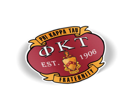 Stickers Decals Phi Kappa Tau Banner Crest - Shield Decal