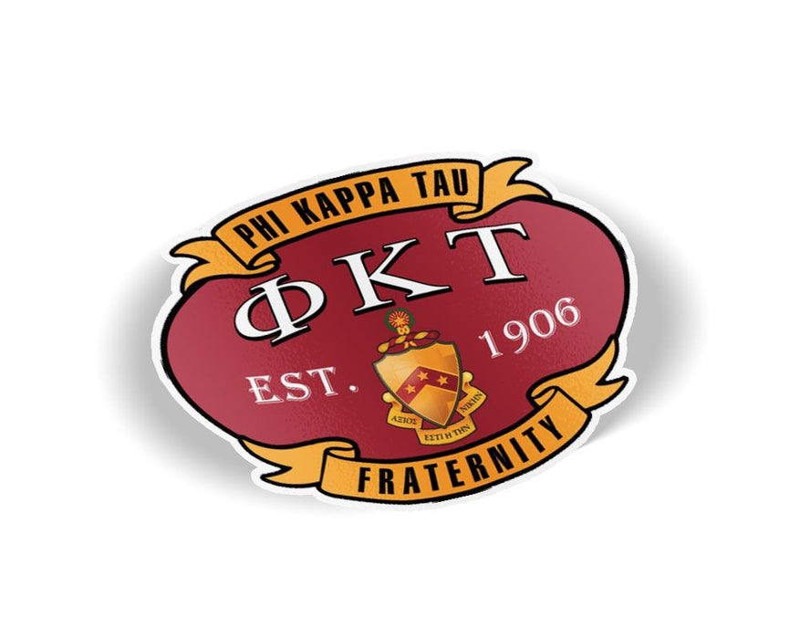 Phi Kappa Tau Banner Crest Shield Decal Phi Kappa Tau Banner Crest - Shield Decal