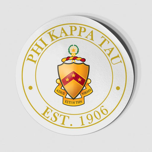 Stickers Decals Phi Kappa Tau Circle Crest - Shield Decal
