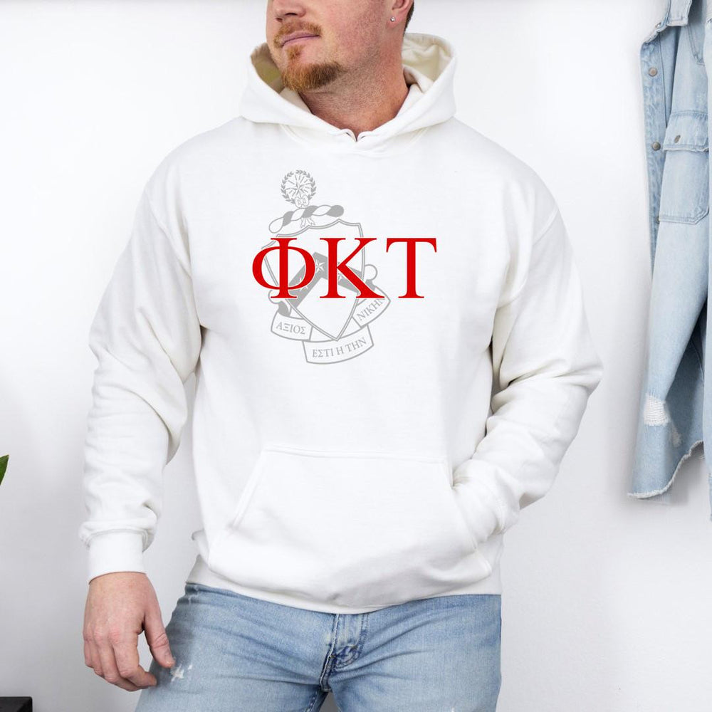 Printify Phi Kappa Tau Crest World Famous Hooded Sweatshirt Phi Kappa Tau Crest World Famous Hooded Sweatshirt
