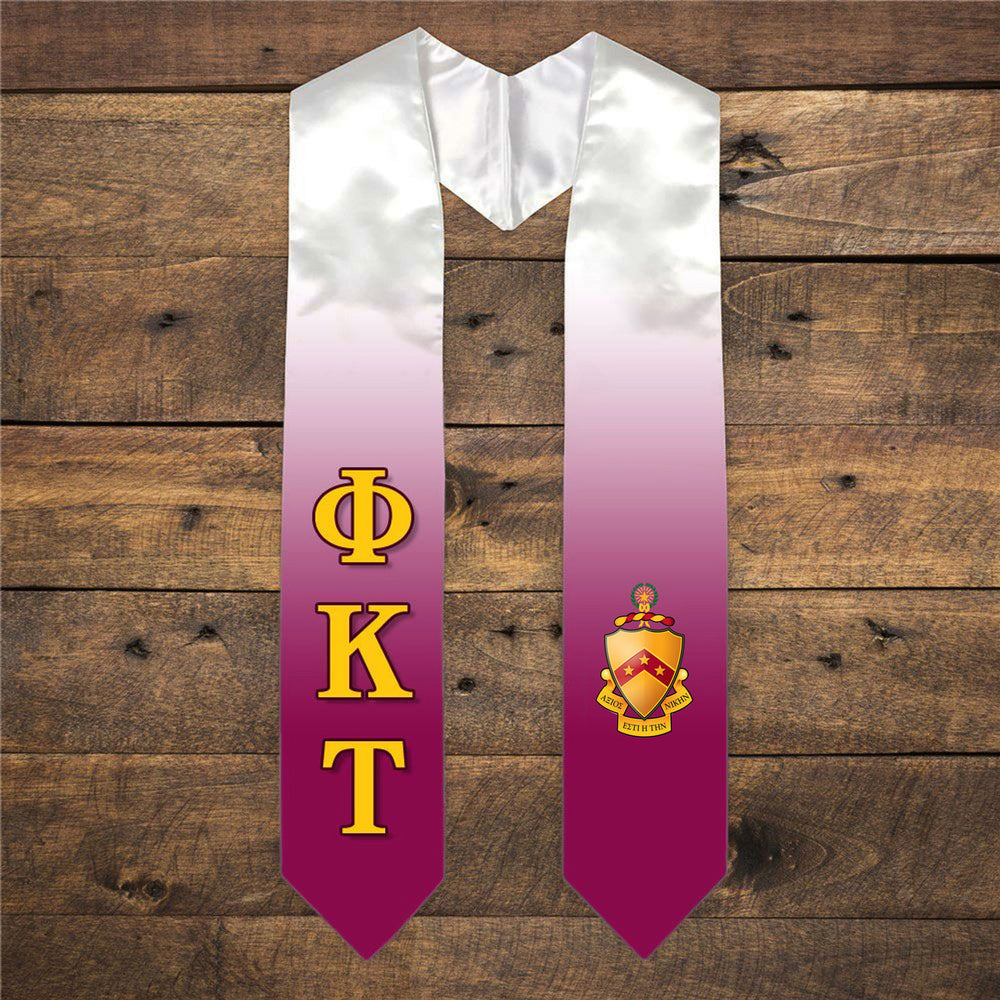 Phi Kappa Tau Extra Fancy Simple Greek Graduation Stole W Crest Phi Kappa Tau Extra Fancy Simple Greek Graduation Stole W Crest