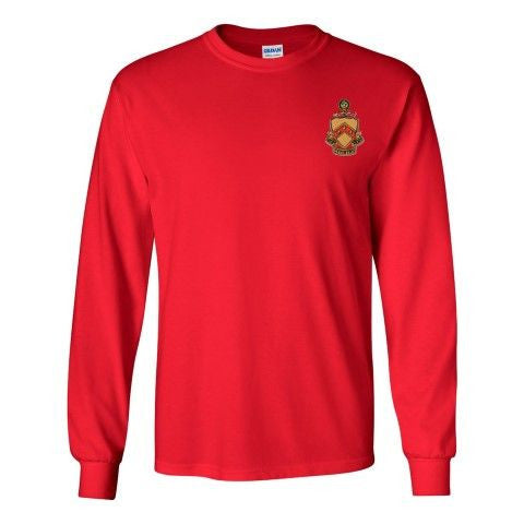 Discount Phi Kappa Tau Fraternity Crest Shield Longsleeve Tee DISCOUNT-Phi Kappa Tau Fraternity Crest - Shield Longsleeve Tee