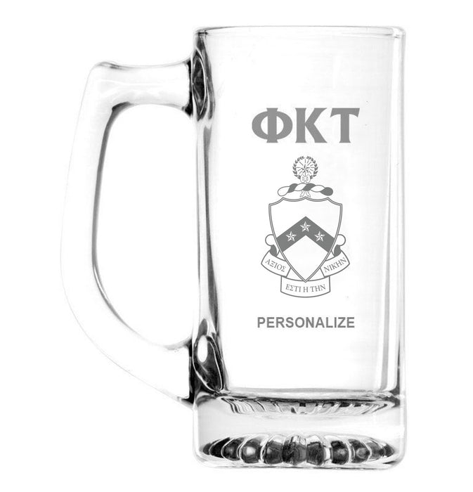 Phi Kappa Tau Glass Engraved Mug Phi Kappa Tau Glass Engraved Mug