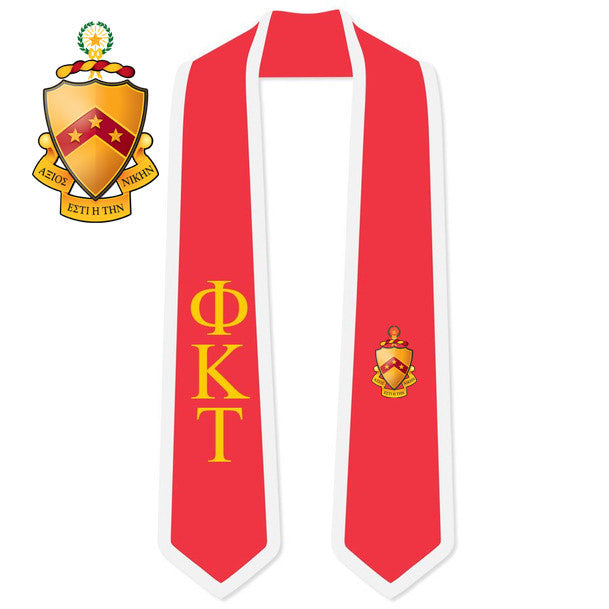 Discount Phi Kappa Tau Greek 2 Tone Lettered Graduation Sash Stole DISCOUNT-Phi Kappa Tau Greek 2 Tone Lettered Graduation Sash Stole