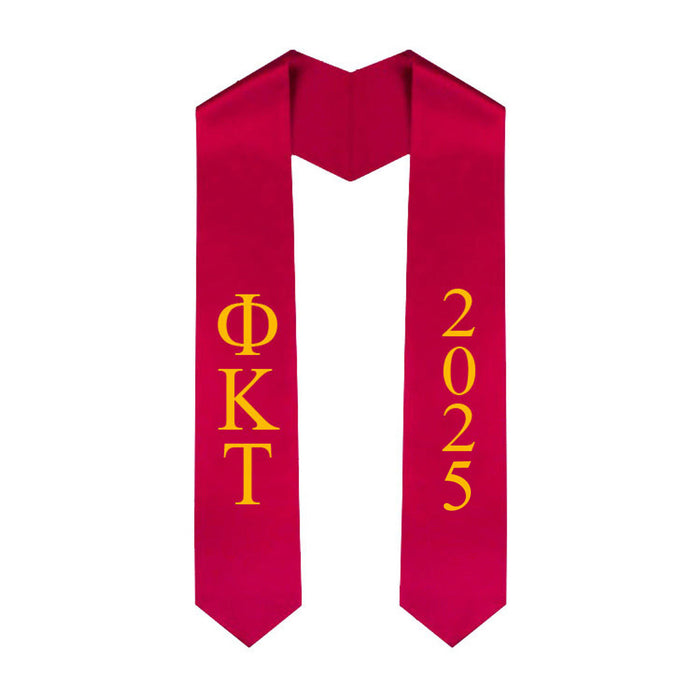 Phi Kappa Tau Greek Lettered Graduation Sash Stole With Year Best Value Phi Kappa Tau Greek Lettered Graduation Sash Stole With Year - Best Value