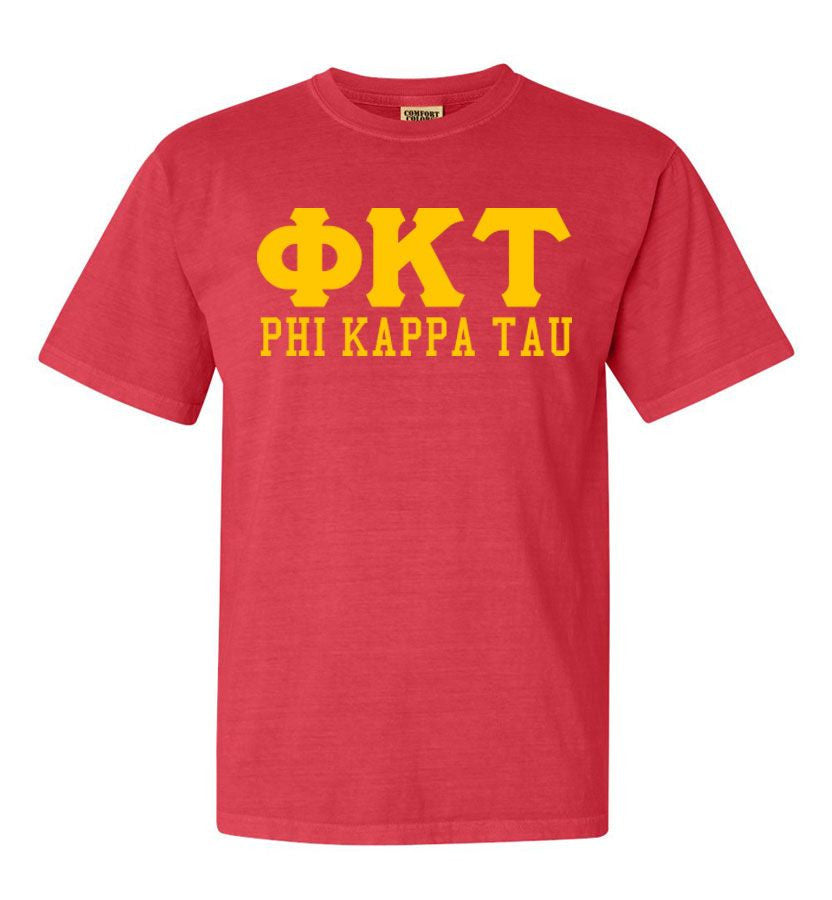 Phi Kappa Tau Greek Custom Comfort Colors Heavyweight T Shirt Phi Kappa Tau Greek Custom Comfort Colors Heavyweight T-Shirt