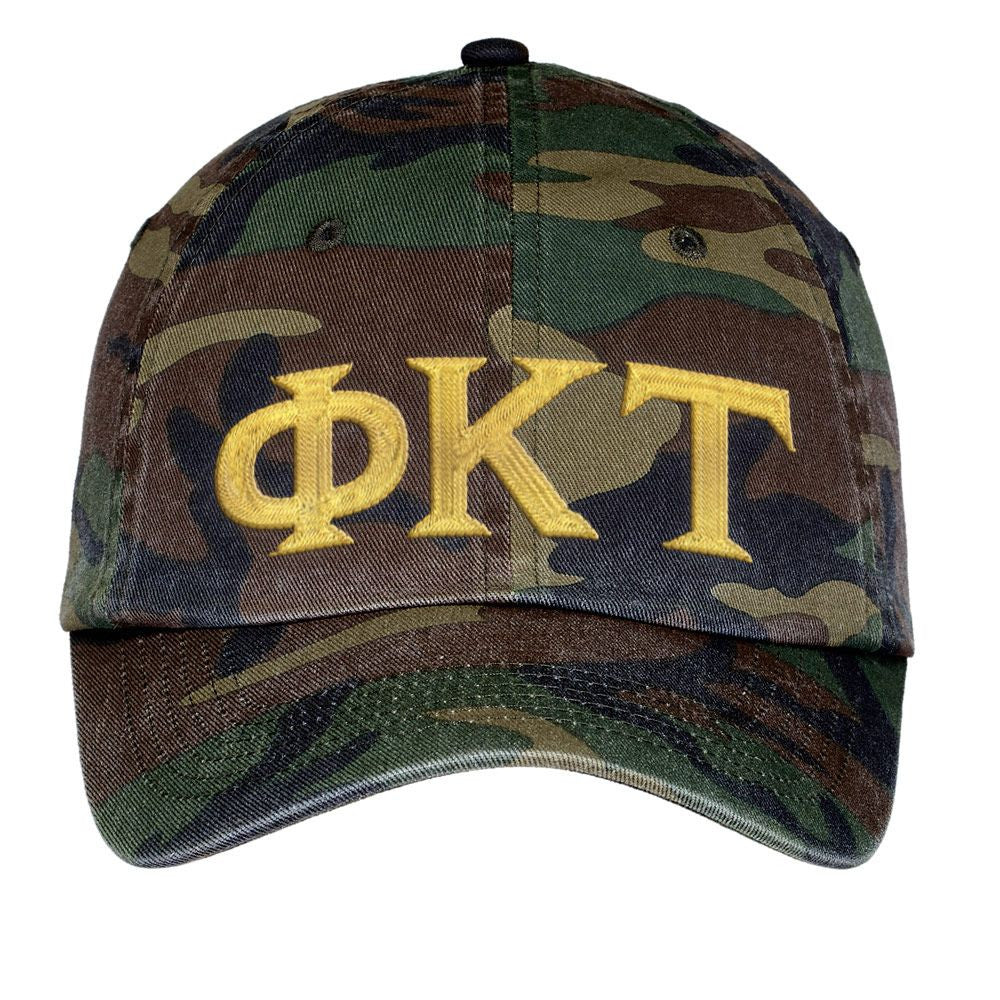 Phi Kappa Tau Lettered Camouflage Hat Phi Kappa Tau Lettered Camouflage Hat
