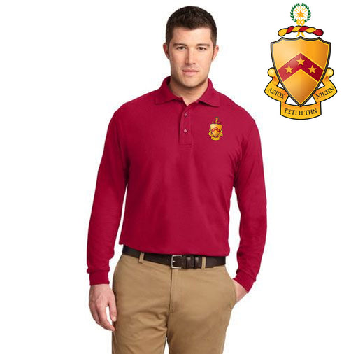 Phi Kappa Tau DISCOUNT-Phi Kappa Tau Emblem Long Sleeve Polo