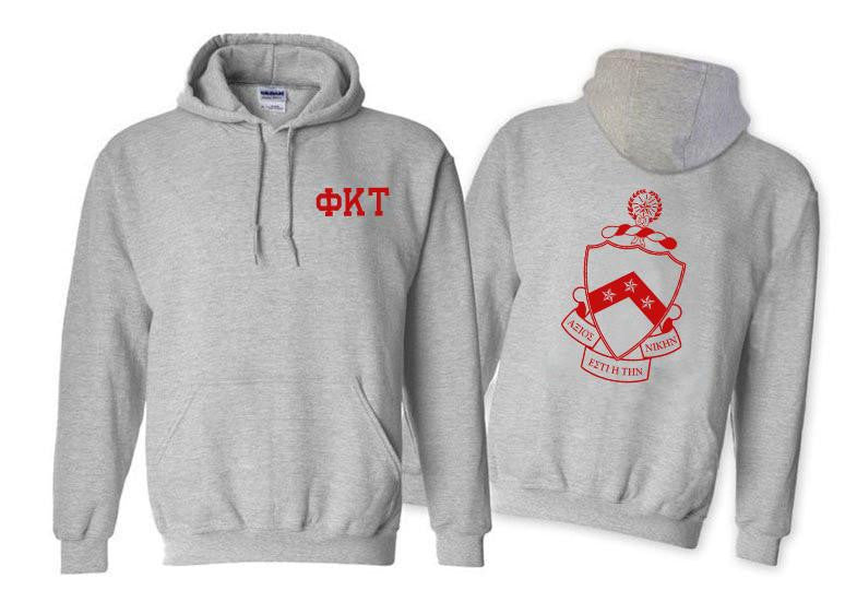 Printify Phi Kappa Tau World Famous Crest Shield Hooded Sweatshirts Phi Kappa Tau World Famous Crest - Shield Hooded Sweatshirts