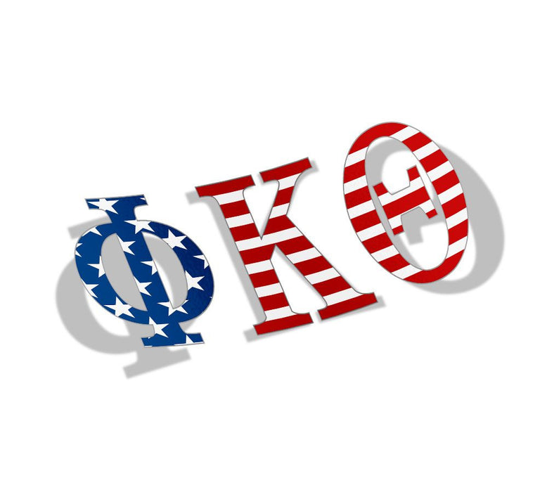 Phi Kappa Theta American Flag Greek Letter Sticker 2.5" Tall Phi Kappa Theta American Flag Greek Letter Sticker - 2.5