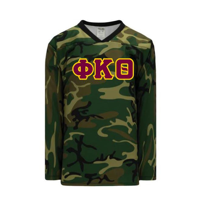 Phi Kappa Theta Camouflage Lettered Hockey Jersey Phi Kappa Theta Camouflage Lettered Hockey Jersey