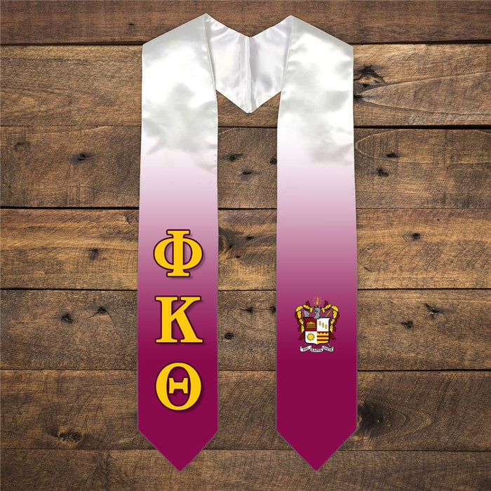 Phi Kappa Theta Extra Fancy Simple Greek Graduation Stole W Crest Phi Kappa Theta Extra Fancy Simple Greek Graduation Stole W Crest
