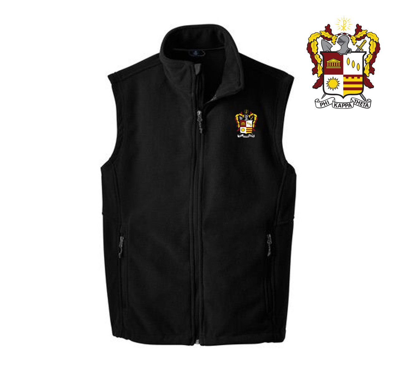 Phi Kappa Theta Fleece Crest Shield Vest Phi Kappa Theta Fleece Crest - Shield Vest