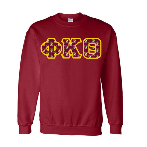 Phi Kappa Theta Fraternity Crest - Shield Twill Letter Crewneck Sweatshirt