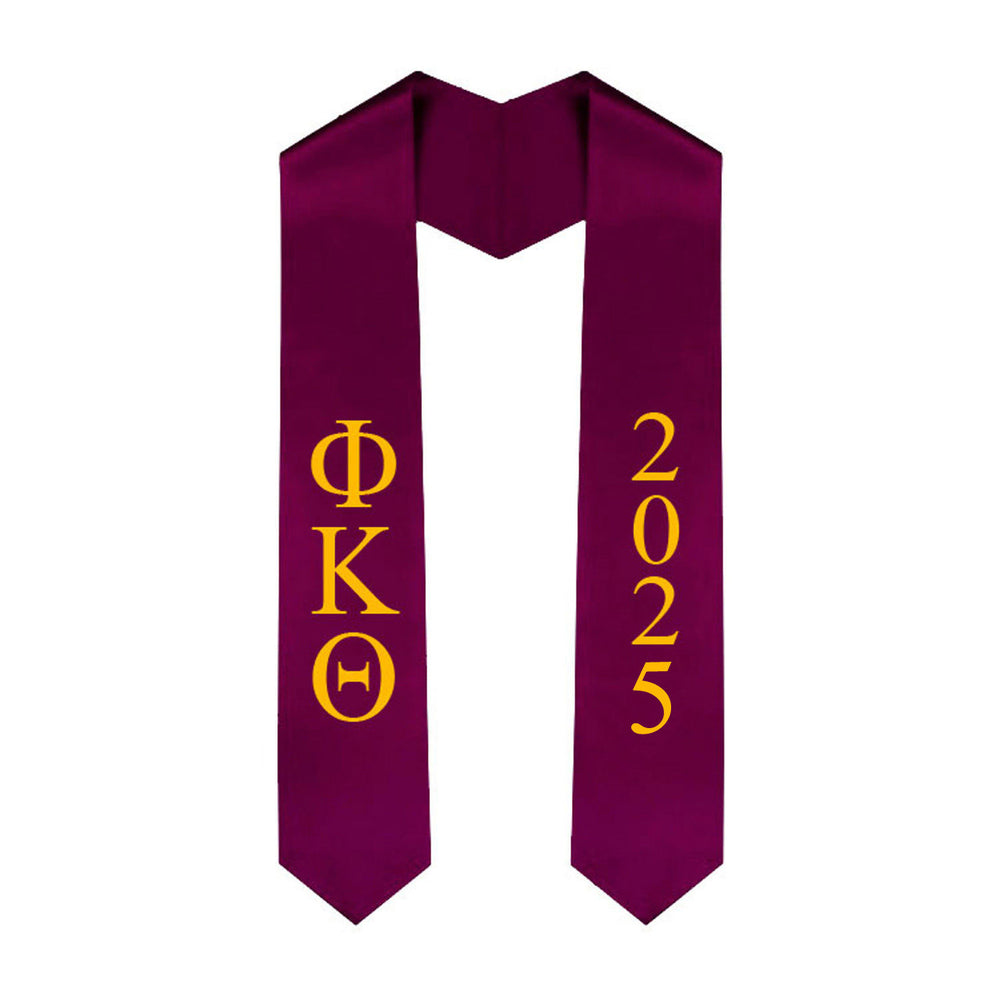 Phi Kappa Theta Greek Lettered Graduation Sash Stole With Year Best Value Phi Kappa Theta Greek Lettered Graduation Sash Stole With Year - Best Value