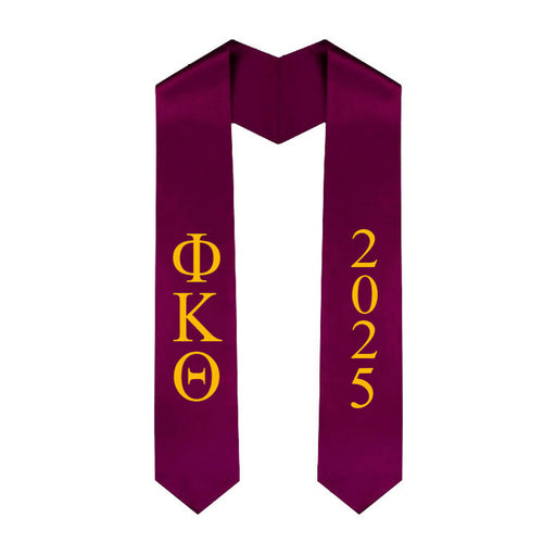 Phi Kappa Theta Greek Lettered Graduation Sash Stole With Year - Best Value