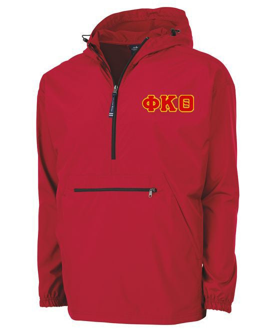 Phi Kappa Theta Tackle Twill Lettered Pack N Go Pullover Phi Kappa Theta Tackle Twill Lettered Pack N Go Pullover