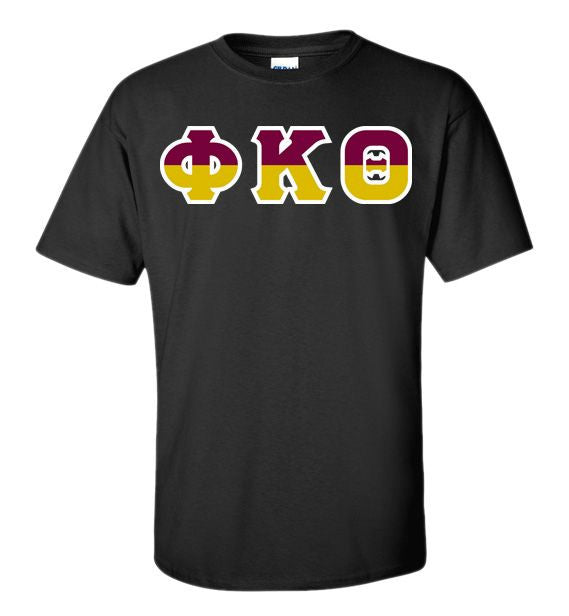 Phi Kappa Theta Two Tone Greek Lettered T Shirt Phi Kappa Theta Two Tone Greek Lettered T-Shirt