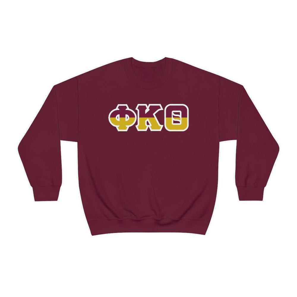 Printify Phi Kappa Theta Two Toned Greek Lettered Crewneck Sweatshirts Phi Kappa Theta Two Toned Greek Lettered Crewneck Sweatshirts