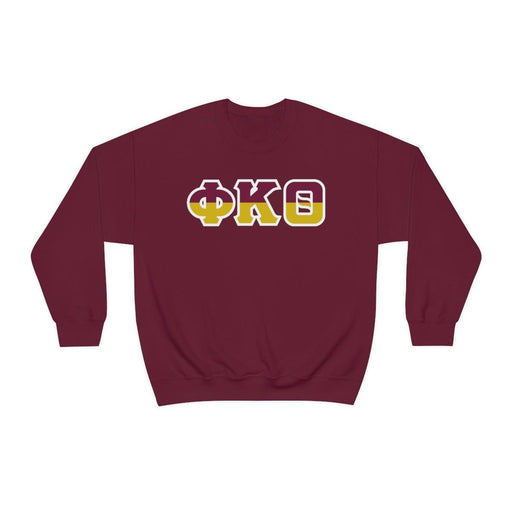 Phi Kappa Theta Two Toned Greek Lettered Crewneck Sweatshirts
